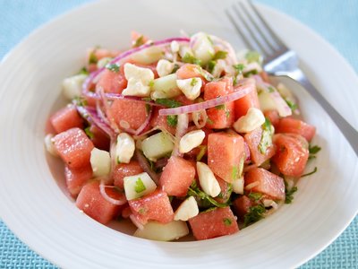 Watermelon, Cucumber and Feta Salad