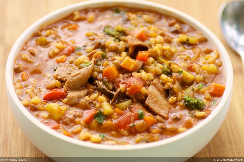 Vegetable Barley Stew with Lentils