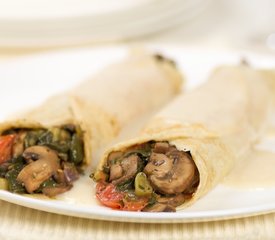 Spinach-Mushroom Crepes