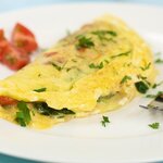 Breakfast Spinach and Tomato Cheese Omelet