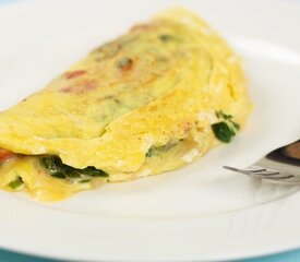 Breakfast Spinach and Tomato Cheese Omelet