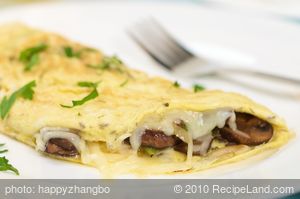 Breakfast Mushroom and Cheese Omelette recipe