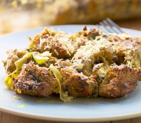 Spinach, Artichoke and Swiss Cheese Bread Pudding 