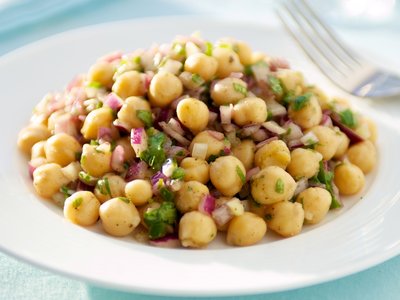 Chick Pea Salad with Garlic-Cumin Vinaigrette