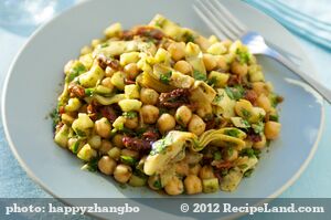 Chickpea Salad with Parsley, Lemon and Sun-dried Tomatoes recipe