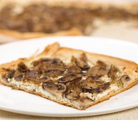 Cheesy Mushroom and Leek Phyllo Tart