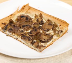 Cheesy Mushroom and Leek Phyllo Tart