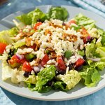Black Bean, Veggie and Taco Salad with Lime Vinaigrette