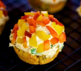 Jalapeno Corn Muffins with Savory Cream Cheese Frosting