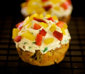 Jalapeno Corn Muffins with Savory Cream Cheese Frosting