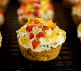 Jalapeno Corn Muffins with Savory Cream Cheese Frosting