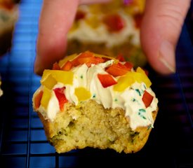 Jalapeno Corn Muffins with Savory Cream Cheese Frosting