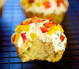 Jalapeno Corn Muffins with Savory Cream Cheese Frosting