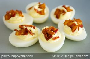 Bacon and Cheese Deviled Eggs recipe