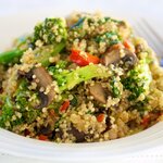 Quinoa with Asparagus, Celery and Mushrooms
