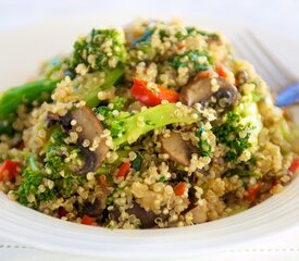 Quinoa with Asparagus, Celery and Mushrooms