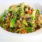 Quinoa with Asparagus, Celery and Mushrooms
