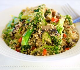 Quinoa with Asparagus, Celery and Mushrooms