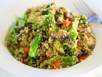 Quinoa with Asparagus, Celery and Mushrooms