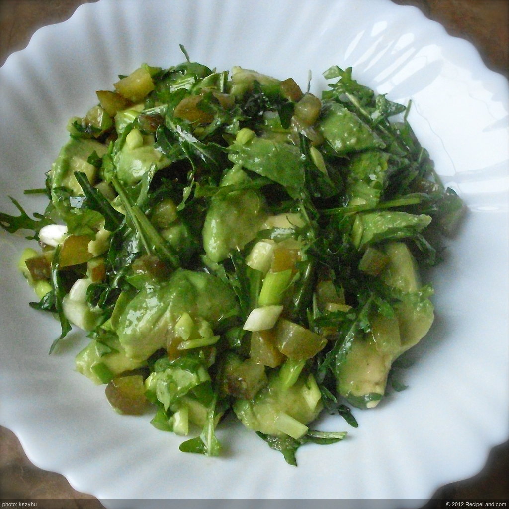 Avocado, Cornichon and Arugula salad