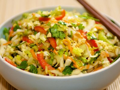 Slaw with Maple-Soy Dressing 