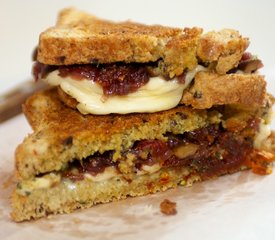 Caramelized Onion, Basil Pesto and Sun-Dried Tomato Grilled Cheese