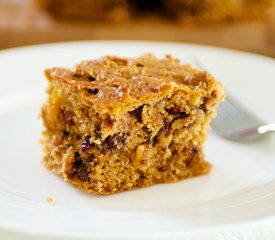 Applesauce Peanut Butter, Chocolate and Dried Fruit Coffee Cake