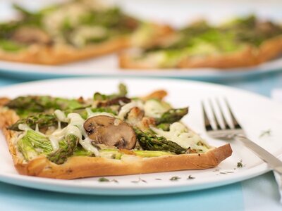 Asparagus Mushroom and Cheese Tart (Low Fat)