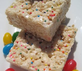 White Chocolate Chip Krispie Squares