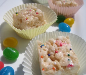 White Chocolate Chip Krispie Squares