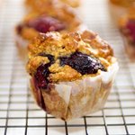 Oat Bran Blueberry and Nut Muffins