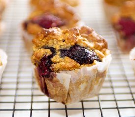 Oat Bran Blueberry and Nut Muffins