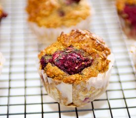 Oat Bran Blueberry and Nut Muffins