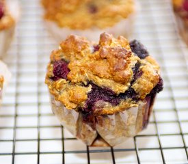 Oat Bran Blueberry and Nut Muffins