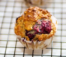 Oat Bran Blueberry and Nut Muffins