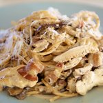 Fettuccine with Shiitake Sauce and Chicken