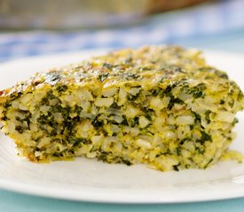 Spinach, Cheddar and Rice Pie