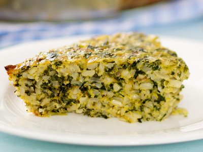 Spinach, Cheddar and Rice Pie