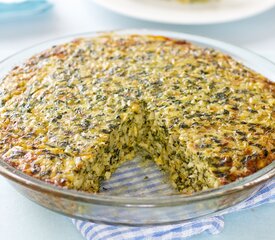 Spinach, Cheddar and Rice Pie