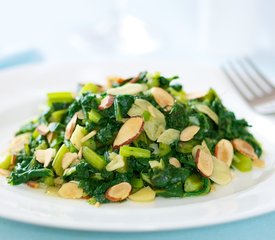 Sauteed Beet Greens with Toasted Almonds 