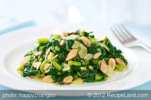 Sauteed Beet Greens with Toasted Almonds 