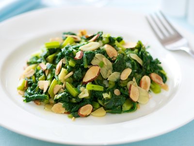 Sauteed Beet Greens with Toasted Almonds 