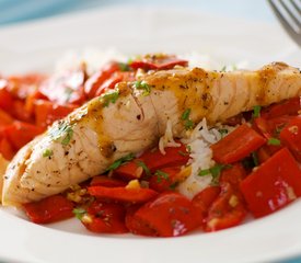 James Barber's Pan Roasted Salmon with Sweet Peppers