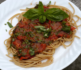 Italian Roasted Tomatoes, Basil and Spaghetti