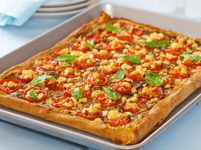 Tomato, Feta and Pesto Phyllo Tart