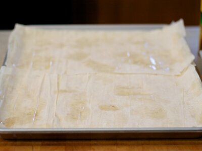 Tomato, Feta and Pesto Phyllo Tart