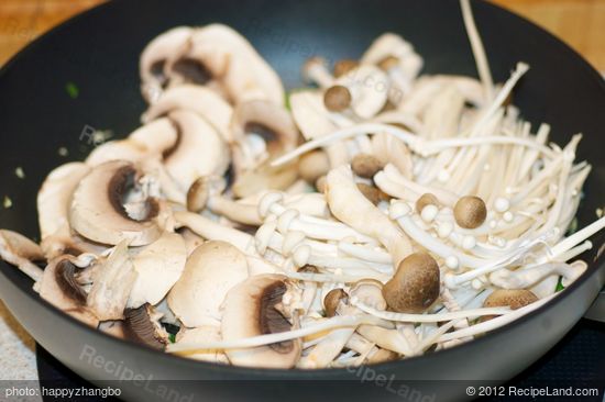 Stir in mushrooms, 