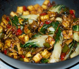 Bok Choy, Mushrooms and Tofu Stir-Fry