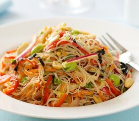 Soy Bean Salad with Brown Rice Noodles 