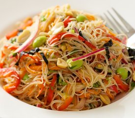 Soy Bean Salad with Brown Rice Noodles 